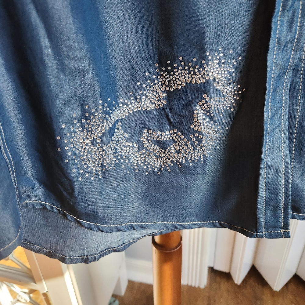 Shyanne Blue Long Sleeve Notched Collar Dress - Picture 4 of 7